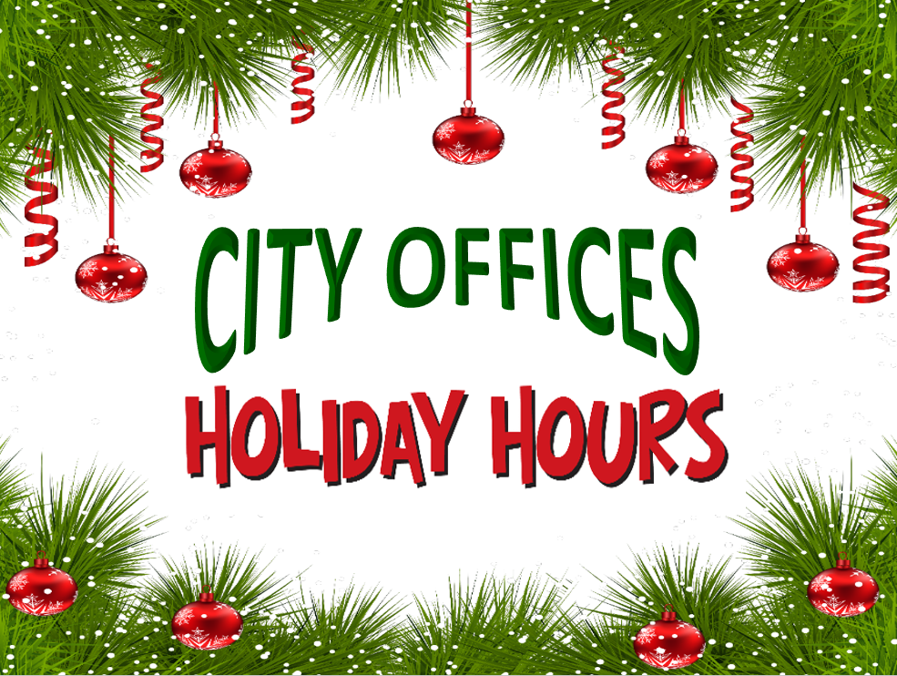CITY OFFICES HOLIDAY HOURS-2020