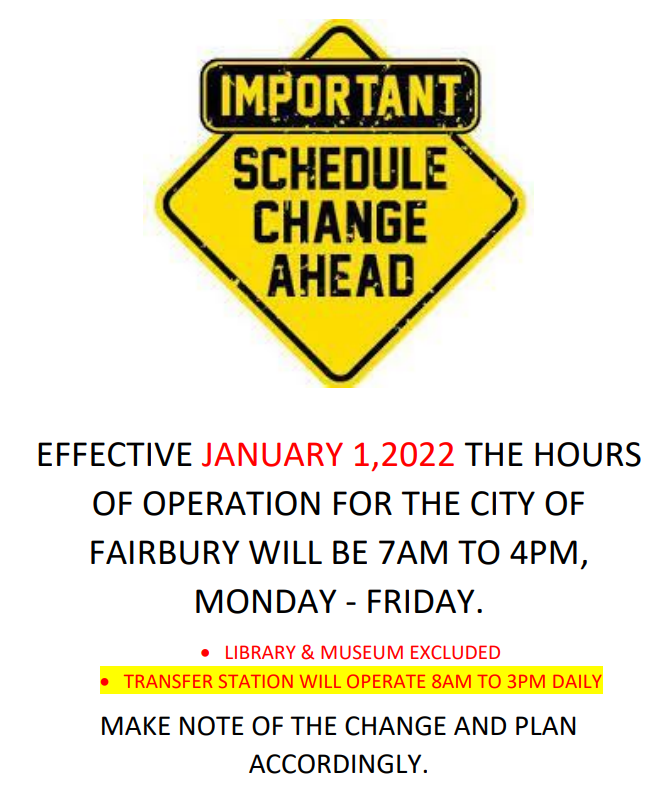 11-04-21 OFFICE CHANGE OF HOURS EFFECTIVE JANUARY 1 2022 IMAGE