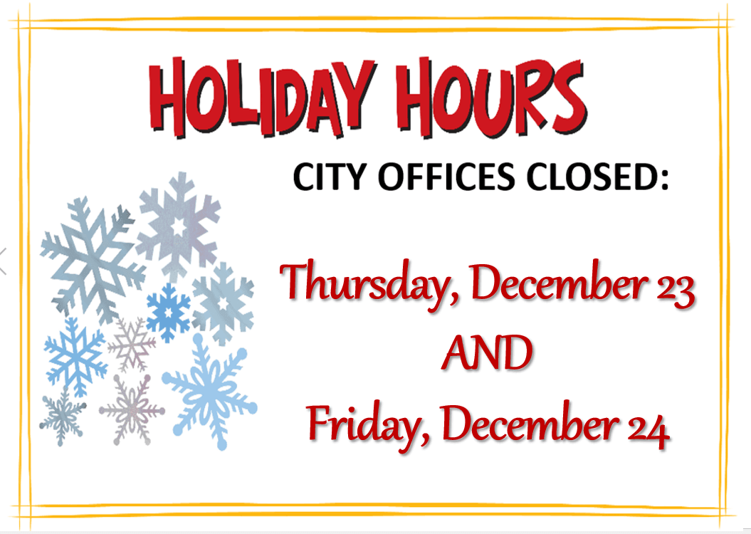 12-23 AND 12-24 OFFICES CLOSED IMAGE FOR NEWSFLASH